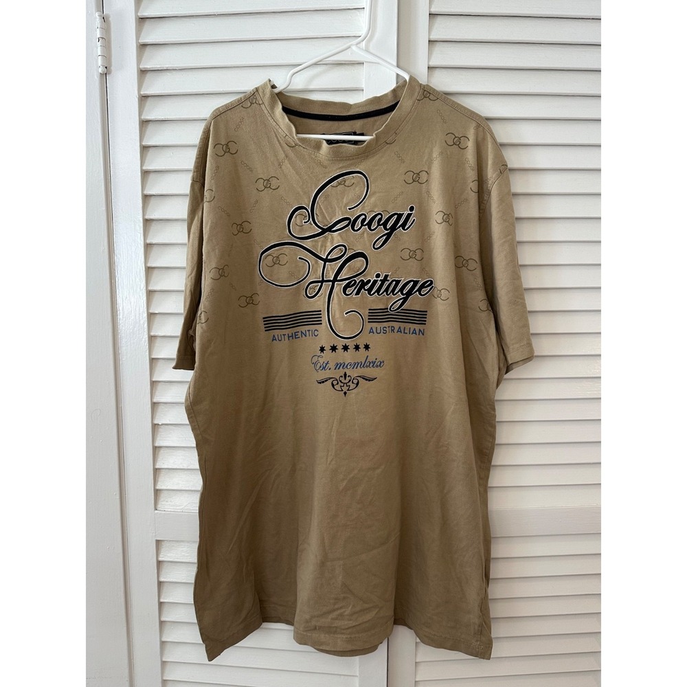 Coogi Heritage Authentic Australian Size XXL Beige Embroidered Logo T-Shirt